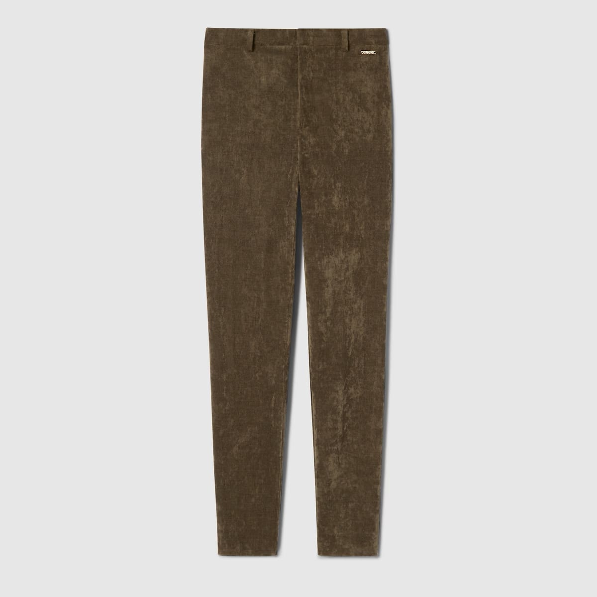 Stretch velvet leggings in brown